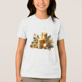 Gouden kaarsen Kerstvakantie T-shirt