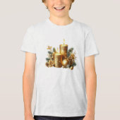 Gouden kaarsen Kerstvakantie T-shirt (Voorkant)