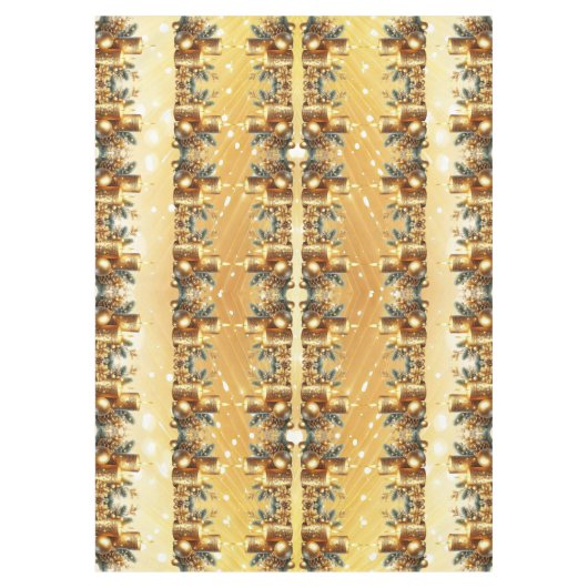 Gouden Kaarsen Kerstvakantie Tafelkleed (Voorkant)