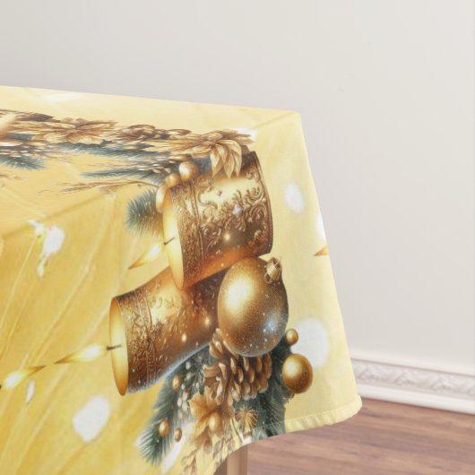 Gouden Kaarsen Kerstvakantie Tafelkleed (Voorbeeld)