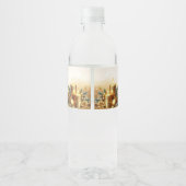 Gouden kaarsen kerstvakantie waterfles etiket (Achterkant)