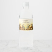 Gouden kaarsen kerstvakantie waterfles etiket (Voorkant)