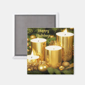 Gouden Kaarsen Vakantie Kerstmagneet Magneet (Voorkant / Achterkant)