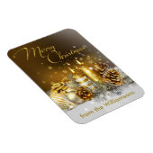 Gouden kaarsen Vrolijke kerstvakantie Magneet (Rechterzijde)