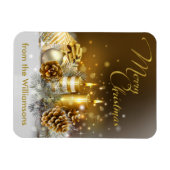 Gouden kaarsen Vrolijke kerstvakantie Magneet (Horizontaal)