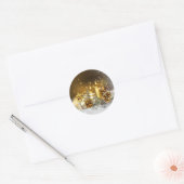 Gouden kaarsen Vrolijke kerstvakantie Ronde Sticker (Envelop)