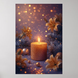 Gouden Kaarsengloed met Lelies Romantiek & Knusfee Poster