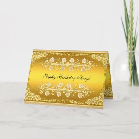 Gouden kaart "Felicitaties" (Voorkant)