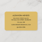 Gouden kaart Girly Luxe Stijlvol Visitekaartje (Achterkant)