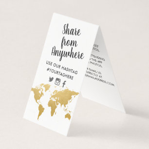 Gouden kaart Reizen Thema Bestemming Hashtag teken