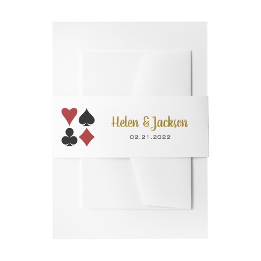 Gouden Kaart Suits Las Vegas Casino Bruiloft Uitnodigingen Wikkel (Voorkant Voorbeeld)