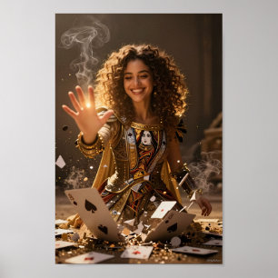Gouden Kaart Tovenares Magische Kunst Poster