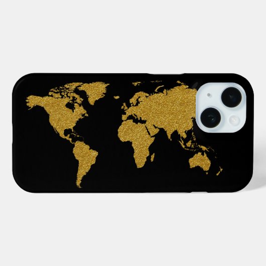 Gouden kaart van de aarde Case-Mate iPhone case (Achterkant (horizontaal))