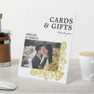  gouden Kaarten en geschenken Reclamebord Met Voetstuk