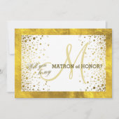 Gouden Kader Confetti Wil Je Mijn Getuige Zijn Kaart (Voorkant)