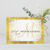 Gouden Kader Confetti Wil Je Mijn Getuige Zijn Kaart (Staand voorkant)