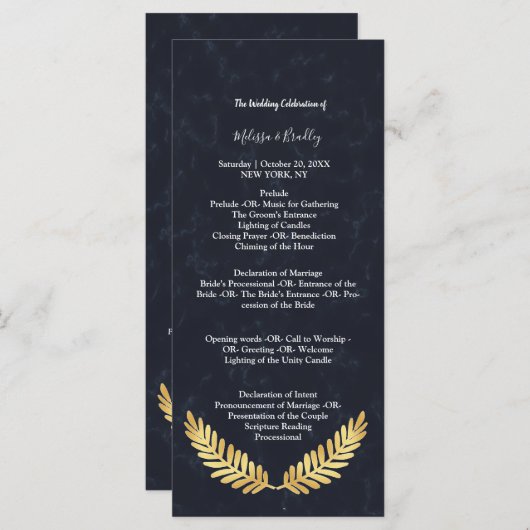 Gouden Kader Marine achter ceremonie Programma Programmakaart (Voorkant / Achterkant)