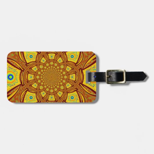 Gouden Kaleidoscoop Art Print Bagagelabel (Voorkant horizontaal)