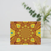 Gouden Kaleidoscoop Art Print Briefkaart (Staand voorkant)