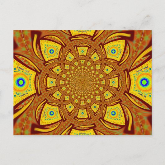 Gouden Kaleidoscoop Art Print Briefkaart (Voorkant)