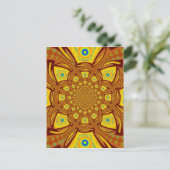 Gouden Kaleidoscoop Art Print Briefkaart (Staand voorkant)