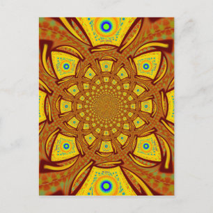 Gouden Kaleidoscoop Art Print Briefkaart