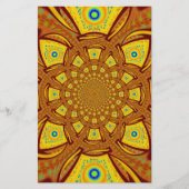 Gouden Kaleidoscoop Art Print Briefpapier (Voorkant)
