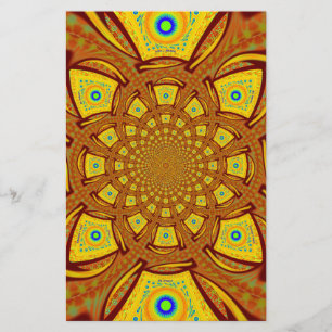 Gouden Kaleidoscoop Art Print Briefpapier
