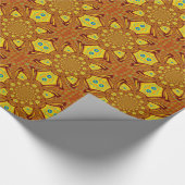 Gouden Kaleidoscoop Art Print Cadeaupapier (Hoek)