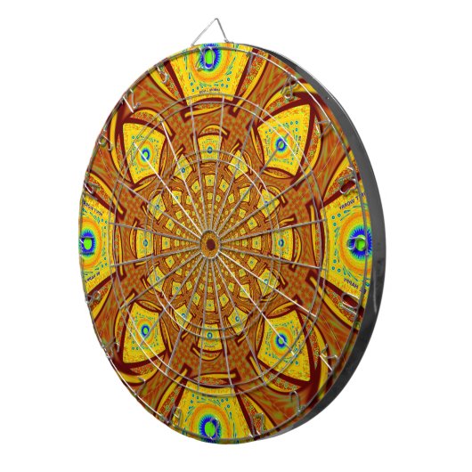 Gouden Kaleidoscoop Art Print Dartbord (Voorkant Rechts)