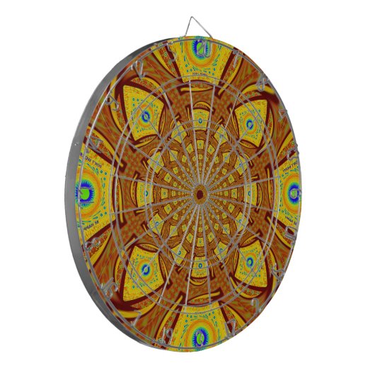 Gouden Kaleidoscoop Art Print Dartbord (Voorkant Links)