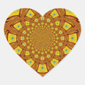 Gouden Kaleidoscoop Art Print Hart Sticker (Voorkant)