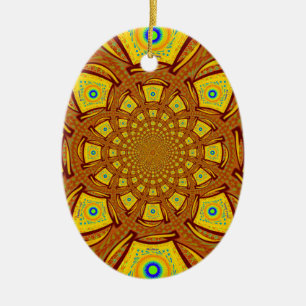 Gouden Kaleidoscoop Art Print Keramisch Ornament
