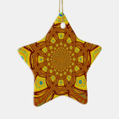 Gouden Kaleidoscoop Art Print Keramisch Ornament (Rechts)