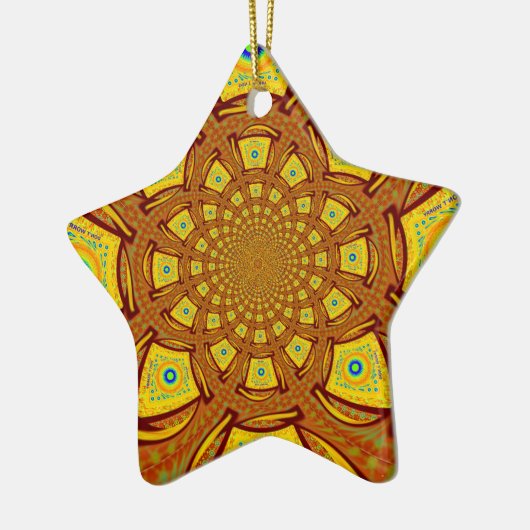 Gouden Kaleidoscoop Art Print Keramisch Ornament (Links)