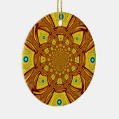Gouden Kaleidoscoop Art Print Keramisch Ornament (Rechts)
