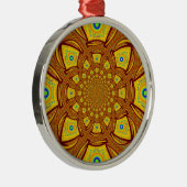 Gouden Kaleidoscoop Art Print Metalen Ornament (Rechts)
