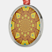 Gouden Kaleidoscoop Art Print Metalen Ornament (Links)