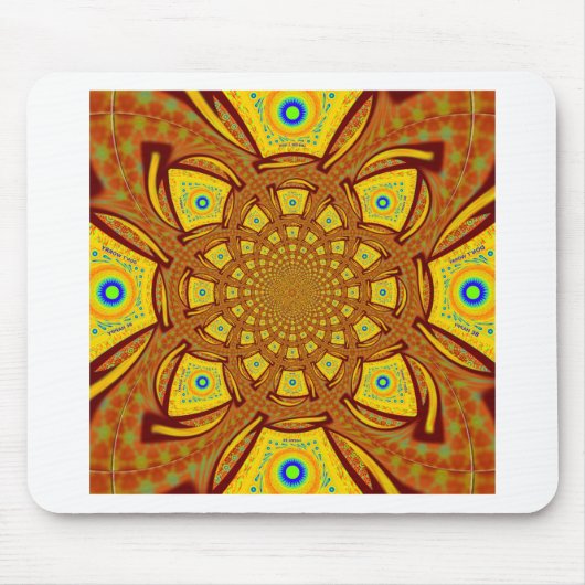 Gouden Kaleidoscoop Art Print Muismat (Voorkant)