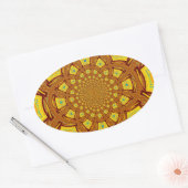 Gouden Kaleidoscoop Art Print Ovale Sticker (Envelop)