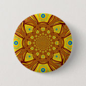 Gouden Kaleidoscoop Art Print Ronde Button 5,7 Cm (Voorkant)