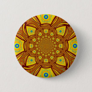 Gouden Kaleidoscoop Art Print Ronde Button 5,7 Cm