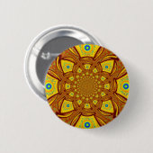 Gouden Kaleidoscoop Art Print Ronde Button 5,7 Cm (Voorkant /achterkant)