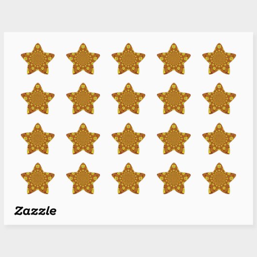 Gouden Kaleidoscoop Art Print Ster Sticker (Vel)