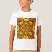 Gouden Kaleidoscoop Art Print T-shirt (Voorkant)