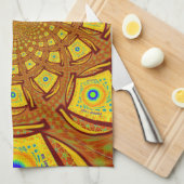 Gouden Kaleidoscoop Art Print Theedoek (Quarter Fold)