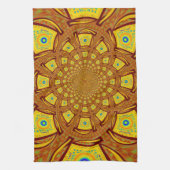 Gouden Kaleidoscoop Art Print Theedoek (Verticaal)