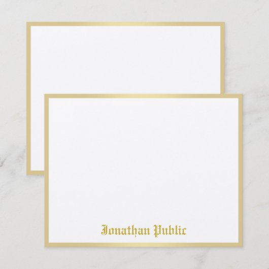 Gouden Kalligrafeerde Naam Sjabloon Classic Look C (Voorkant / Achterkant)