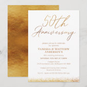 Gouden kalligrafie 50ste huwelijksverjaardag kaart (Voorkant / Achterkant)