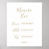 Gouden Kalligrafie Bridal Mimosa Bar Sign Poster (Voorkant)